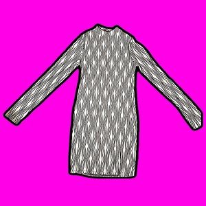 Silence +Noise UO (UK) Black & White Longsleeve Optical Illusion Dress
